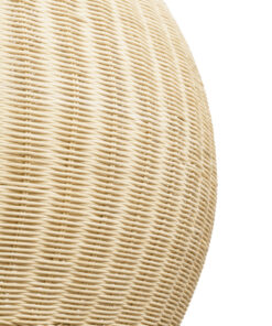 GloboStar® RAITO 01826 Boho Κρεμαστό Φωτιστικό Οροφής Μονόφωτο 1 x E27 AC220-240V IP20 – Φ100 x Υ63cm – Μπεζ Ξύλινο Μπαμπού Πλέγμα Καμπάνα – 5 Χρόνια Εγγύηση