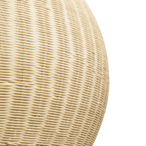 GloboStar® RAITO 01826 Boho Κρεμαστό Φωτιστικό Οροφής Μονόφωτο 1 x E27 AC220-240V IP20 – Φ100 x Υ63cm – Μπεζ Ξύλινο Μπαμπού Πλέγμα Καμπάνα – 5 Χρόνια Εγγύηση