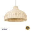 GloboStar® AFURU 01828 Boho Κρεμαστό Φωτιστικό Οροφής Μονόφωτο 1 x E27 AC220-240V IP20 – Φ60 x Υ40cm – Μπεζ Ξύλινο Μπαμπού Πλέγμα Καμπάνα – 5 Χρόνια Εγγύηση