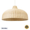 GloboStar® AFURU 01829 Boho Κρεμαστό Φωτιστικό Οροφής Μονόφωτο 1 x E27 AC220-240V IP20 – Φ100 x Υ60cm – Μπεζ Ξύλινο Μπαμπού Πλέγμα Καμπάνα – 5 Χρόνια Εγγύηση