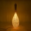 GloboStar® PARADIS 01843 Boho Επιδαπέδιο Φωτιστικό Μονόφωτο 1 x E27 AC220-240V IP20 – Φ30 x Υ100cm – Μπεζ Ξύλινο Ρατάν Πλέγμα – 5 Χρόνια Εγγύηση