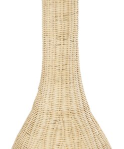 GloboStar® PARADIS 01846 Boho Επιδαπέδιο Φωτιστικό Μονόφωτο 1 x E27 AC220-240V IP20 – Φ50 x Υ180cm – Μπεζ Ξύλινο Ρατάν Πλέγμα – 5 Χρόνια Εγγύηση