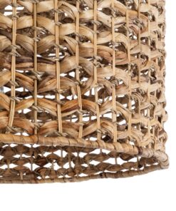 GloboStar® MANGATA 01849 Boho Κρεμαστό Φωτιστικό Οροφής Μονόφωτο 1 x E27 AC220-240V IP20 – Φ60 x Υ28cm – Καφέ Water Hyacinth – Υδρουάκινθος Πλέγμα Καμπάνα – 5 Χρόνια Εγγύηση