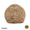 GloboStar® MANGATA 01851 Boho Κρεμαστό Φωτιστικό Οροφής Μονόφωτο 1 x E27 AC220-240V IP20 – Φ60 x Υ50cm – Καφέ Water Hyacinth – Υδρουάκινθος Πλέγμα Καμπάνα – 5 Χρόνια Εγγύηση