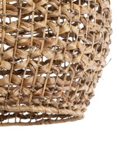 GloboStar® MANGATA 01851 Boho Κρεμαστό Φωτιστικό Οροφής Μονόφωτο 1 x E27 AC220-240V IP20 – Φ60 x Υ50cm – Καφέ Water Hyacinth – Υδρουάκινθος Πλέγμα Καμπάνα – 5 Χρόνια Εγγύηση