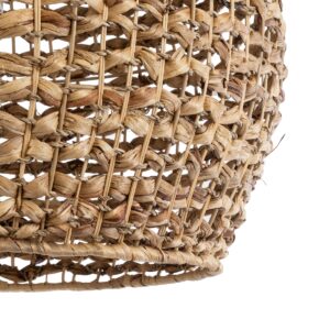 GloboStar® MANGATA 01851 Boho Κρεμαστό Φωτιστικό Οροφής Μονόφωτο 1 x E27 AC220-240V IP20 – Φ60 x Υ50cm – Καφέ Water Hyacinth – Υδρουάκινθος Πλέγμα Καμπάνα – 5 Χρόνια Εγγύηση
