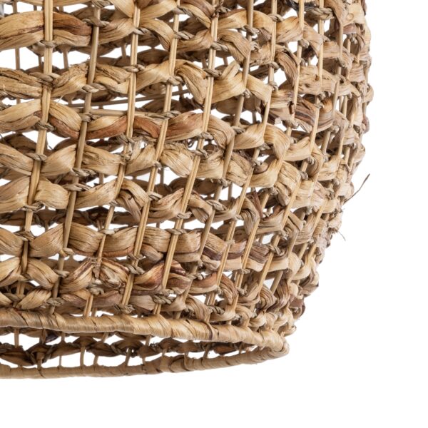 GloboStar® MANGATA 01851 Boho Κρεμαστό Φωτιστικό Οροφής Μονόφωτο 1 x E27 AC220-240V IP20 – Φ60 x Υ50cm – Καφέ Water Hyacinth – Υδρουάκινθος Πλέγμα Καμπάνα – 5 Χρόνια Εγγύηση