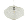 GloboStar® KENTUCKY 01862 Vintage Κρεμαστό Φωτιστικό Οροφής Μονόφωτο 1 x E27 AC220-240V IP20 – Φ40 x Υ30cm – Μπεζ Εκρού Μεταλλικό Πλέγμα