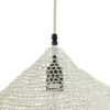 GloboStar® KENTUCKY 01862 Vintage Κρεμαστό Φωτιστικό Οροφής Μονόφωτο 1 x E27 AC220-240V IP20 – Φ40 x Υ30cm – Μπεζ Εκρού Μεταλλικό Πλέγμα