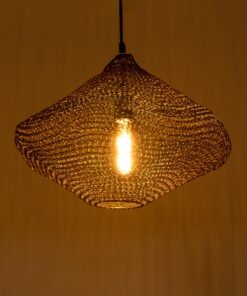 GloboStar® KENTUCKY 01863 Vintage Κρεμαστό Φωτιστικό Οροφής Μονόφωτο 1 x E27 AC220-240V IP20 – Φ40 x Υ30cm – Σκούρο Καφέ Μεταλλικό Πλέγμα – 5 Χρόνια Εγγύηση