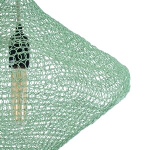GloboStar® KENTUCKY 01864 Vintage Κρεμαστό Φωτιστικό Οροφής Μονόφωτο 1 x E27 AC220-240V IP20 – Φ40 x Υ30cm – Apple Green Μεταλλικό Πλέγμα – 5 Χρόνια Εγγύηση