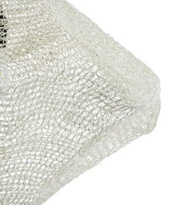 GloboStar® KENTUCKY 01865 Vintage Κρεμαστό Φωτιστικό Οροφής Μονόφωτο 1 x E27 AC220-240V IP20 – Φ60 x Υ50cm – Μπεζ Εκρού Μεταλλικό Πλέγμα