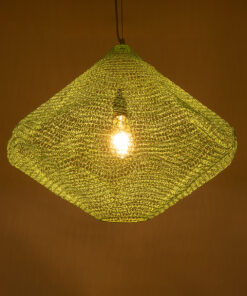 GloboStar® KENTUCKY 01866 Vintage Κρεμαστό Φωτιστικό Οροφής Μονόφωτο 1 x E27 AC220-240V IP20 – Φ60 x Υ50cm – Τιρκουάζ Μεταλλικό Πλέγμα