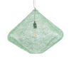 GloboStar® KENTUCKY 01866 Vintage Κρεμαστό Φωτιστικό Οροφής Μονόφωτο 1 x E27 AC220-240V IP20 – Φ60 x Υ50cm – Τιρκουάζ Μεταλλικό Πλέγμα