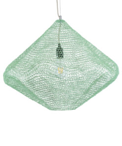 GloboStar® KENTUCKY 01866 Vintage Κρεμαστό Φωτιστικό Οροφής Μονόφωτο 1 x E27 AC220-240V IP20 – Φ60 x Υ50cm – Τιρκουάζ Μεταλλικό Πλέγμα