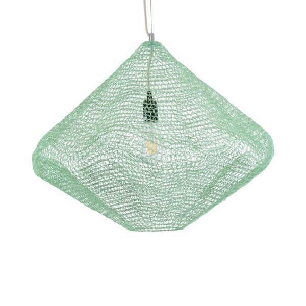 GloboStar® KENTUCKY 01866 Vintage Κρεμαστό Φωτιστικό Οροφής Μονόφωτο 1 x E27 AC220-240V IP20 – Φ60 x Υ50cm – Τιρκουάζ Μεταλλικό Πλέγμα