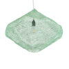 GloboStar® KENTUCKY 01866 Vintage Κρεμαστό Φωτιστικό Οροφής Μονόφωτο 1 x E27 AC220-240V IP20 – Φ60 x Υ50cm – Τιρκουάζ Μεταλλικό Πλέγμα