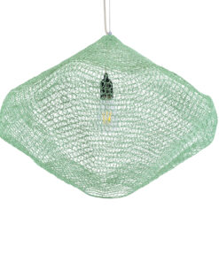 GloboStar® KENTUCKY 01866 Vintage Κρεμαστό Φωτιστικό Οροφής Μονόφωτο 1 x E27 AC220-240V IP20 – Φ60 x Υ50cm – Τιρκουάζ Μεταλλικό Πλέγμα