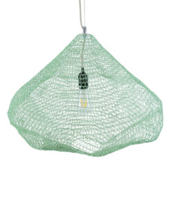 GloboStar® KENTUCKY 01866 Vintage Κρεμαστό Φωτιστικό Οροφής Μονόφωτο 1 x E27 AC220-240V IP20 – Φ60 x Υ50cm – Τιρκουάζ Μεταλλικό Πλέγμα