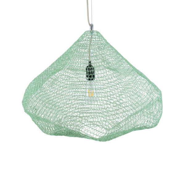 GloboStar® KENTUCKY 01866 Vintage Κρεμαστό Φωτιστικό Οροφής Μονόφωτο 1 x E27 AC220-240V IP20 – Φ60 x Υ50cm – Τιρκουάζ Μεταλλικό Πλέγμα