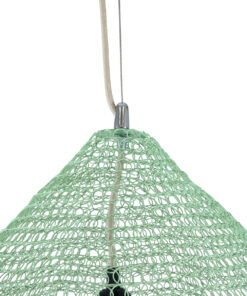 GloboStar® KENTUCKY 01866 Vintage Κρεμαστό Φωτιστικό Οροφής Μονόφωτο 1 x E27 AC220-240V IP20 – Φ60 x Υ50cm – Τιρκουάζ Μεταλλικό Πλέγμα