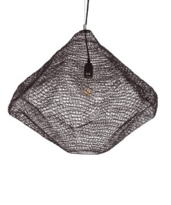 GloboStar® KENTUCKY 01867 Vintage Κρεμαστό Φωτιστικό Οροφής Μονόφωτο 1 x E27 AC220-240V IP20 – Φ60 x Υ50cm – Σκούρο Καφέ Μεταλλικό Πλέγμα