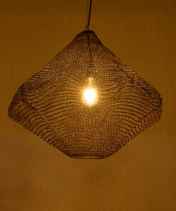 GloboStar® KENTUCKY 01867 Vintage Κρεμαστό Φωτιστικό Οροφής Μονόφωτο 1 x E27 AC220-240V IP20 – Φ60 x Υ50cm – Σκούρο Καφέ Μεταλλικό Πλέγμα