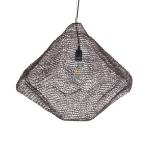 GloboStar® KENTUCKY 01867 Vintage Κρεμαστό Φωτιστικό Οροφής Μονόφωτο 1 x E27 AC220-240V IP20 – Φ60 x Υ50cm – Σκούρο Καφέ Μεταλλικό Πλέγμα