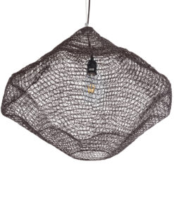 GloboStar® KENTUCKY 01867 Vintage Κρεμαστό Φωτιστικό Οροφής Μονόφωτο 1 x E27 AC220-240V IP20 – Φ60 x Υ50cm – Σκούρο Καφέ Μεταλλικό Πλέγμα