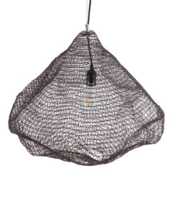 GloboStar® KENTUCKY 01867 Vintage Κρεμαστό Φωτιστικό Οροφής Μονόφωτο 1 x E27 AC220-240V IP20 – Φ60 x Υ50cm – Σκούρο Καφέ Μεταλλικό Πλέγμα