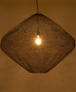 GloboStar® KENTUCKY 01869 Vintage Κρεμαστό Φωτιστικό Οροφής Μονόφωτο 1 x E27 AC220-240V IP20 – Φ90 x Υ70cm – Σκούρο Καφέ Μεταλλικό Πλέγμα