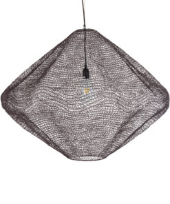 GloboStar® KENTUCKY 01869 Vintage Κρεμαστό Φωτιστικό Οροφής Μονόφωτο 1 x E27 AC220-240V IP20 – Φ90 x Υ70cm – Σκούρο Καφέ Μεταλλικό Πλέγμα