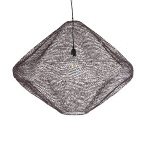 GloboStar® KENTUCKY 01869 Vintage Κρεμαστό Φωτιστικό Οροφής Μονόφωτο 1 x E27 AC220-240V IP20 – Φ90 x Υ70cm – Σκούρο Καφέ Μεταλλικό Πλέγμα