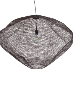 GloboStar® KENTUCKY 01869 Vintage Κρεμαστό Φωτιστικό Οροφής Μονόφωτο 1 x E27 AC220-240V IP20 – Φ90 x Υ70cm – Σκούρο Καφέ Μεταλλικό Πλέγμα