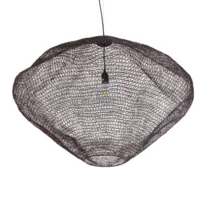 GloboStar® KENTUCKY 01869 Vintage Κρεμαστό Φωτιστικό Οροφής Μονόφωτο 1 x E27 AC220-240V IP20 – Φ90 x Υ70cm – Σκούρο Καφέ Μεταλλικό Πλέγμα