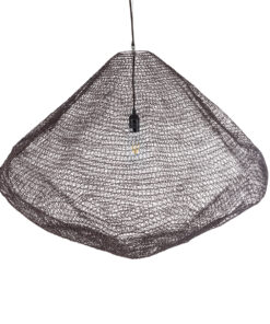 GloboStar® KENTUCKY 01869 Vintage Κρεμαστό Φωτιστικό Οροφής Μονόφωτο 1 x E27 AC220-240V IP20 – Φ90 x Υ70cm – Σκούρο Καφέ Μεταλλικό Πλέγμα