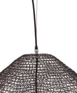 GloboStar® KENTUCKY 01869 Vintage Κρεμαστό Φωτιστικό Οροφής Μονόφωτο 1 x E27 AC220-240V IP20 – Φ90 x Υ70cm – Σκούρο Καφέ Μεταλλικό Πλέγμα