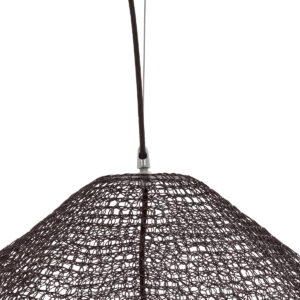 GloboStar® KENTUCKY 01869 Vintage Κρεμαστό Φωτιστικό Οροφής Μονόφωτο 1 x E27 AC220-240V IP20 – Φ90 x Υ70cm – Σκούρο Καφέ Μεταλλικό Πλέγμα