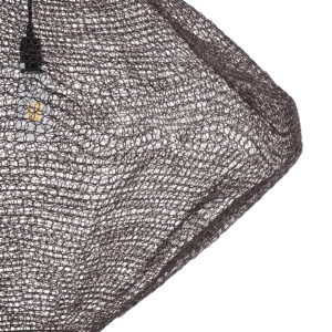 GloboStar® KENTUCKY 01869 Vintage Κρεμαστό Φωτιστικό Οροφής Μονόφωτο 1 x E27 AC220-240V IP20 – Φ90 x Υ70cm – Σκούρο Καφέ Μεταλλικό Πλέγμα