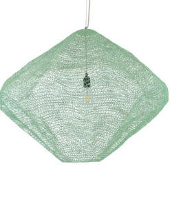 GloboStar® KENTUCKY 01870 Vintage Κρεμαστό Φωτιστικό Οροφής Μονόφωτο 1 x E27 AC220-240V IP20 – Φ90 x Υ70cm – Τιρκουάζ Μεταλλικό Πλέγμα