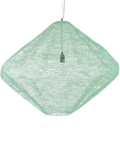 GloboStar® KENTUCKY 01870 Vintage Κρεμαστό Φωτιστικό Οροφής Μονόφωτο 1 x E27 AC220-240V IP20 – Φ90 x Υ70cm – Τιρκουάζ Μεταλλικό Πλέγμα