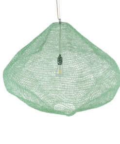 GloboStar® KENTUCKY 01870 Vintage Κρεμαστό Φωτιστικό Οροφής Μονόφωτο 1 x E27 AC220-240V IP20 – Φ90 x Υ70cm – Τιρκουάζ Μεταλλικό Πλέγμα