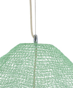 GloboStar® KENTUCKY 01870 Vintage Κρεμαστό Φωτιστικό Οροφής Μονόφωτο 1 x E27 AC220-240V IP20 – Φ90 x Υ70cm – Τιρκουάζ Μεταλλικό Πλέγμα