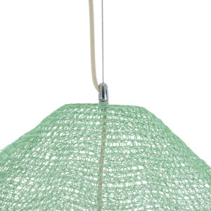 GloboStar® KENTUCKY 01870 Vintage Κρεμαστό Φωτιστικό Οροφής Μονόφωτο 1 x E27 AC220-240V IP20 – Φ90 x Υ70cm – Τιρκουάζ Μεταλλικό Πλέγμα