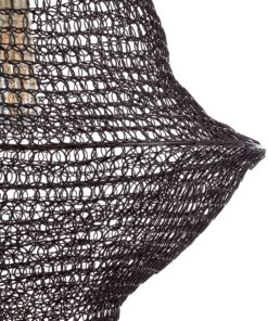 GloboStar® KENTUCKY 01872 Vintage Κρεμαστό Φωτιστικό Οροφής Μονόφωτο 1 x E27 AC220-240V IP20 – Φ35 x Υ60cm – Σκούρο Καφέ Μεταλλικό Πλέγμα – 5 Χρόνια Εγγύηση