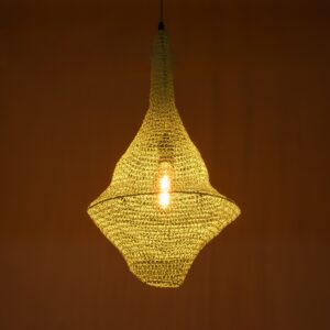 GloboStar® KENTUCKY 01873 Vintage Κρεμαστό Φωτιστικό Οροφής Μονόφωτο 1 x E27 AC220-240V IP20 – Φ35 x Υ60cm – Apple Green Μεταλλικό Πλέγμα – 5 Χρόνια Εγγύηση