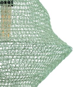 GloboStar® KENTUCKY 01873 Vintage Κρεμαστό Φωτιστικό Οροφής Μονόφωτο 1 x E27 AC220-240V IP20 – Φ35 x Υ60cm – Apple Green Μεταλλικό Πλέγμα – 5 Χρόνια Εγγύηση