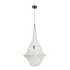 GloboStar® KENTUCKY 01874 Vintage Κρεμαστό Φωτιστικό Οροφής Μονόφωτο 1 x E27 AC220-240V IP20 – Φ50 x Υ90cm – Μπεζ Εκρού Μεταλλικό Πλέγμα