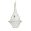 GloboStar® KENTUCKY 01874 Vintage Κρεμαστό Φωτιστικό Οροφής Μονόφωτο 1 x E27 AC220-240V IP20 – Φ50 x Υ90cm – Μπεζ Εκρού Μεταλλικό Πλέγμα