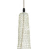 GloboStar® KENTUCKY 01874 Vintage Κρεμαστό Φωτιστικό Οροφής Μονόφωτο 1 x E27 AC220-240V IP20 – Φ50 x Υ90cm – Μπεζ Εκρού Μεταλλικό Πλέγμα